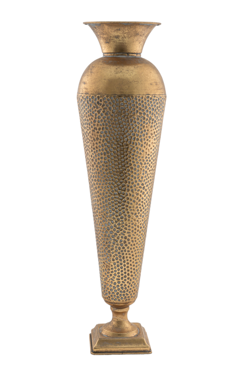 Zen Collection Διακοσμητικό Βάζο Αμφορέας Μεταλλικό Χρυσό Σφυρήλατο 18x18x52cm 49547