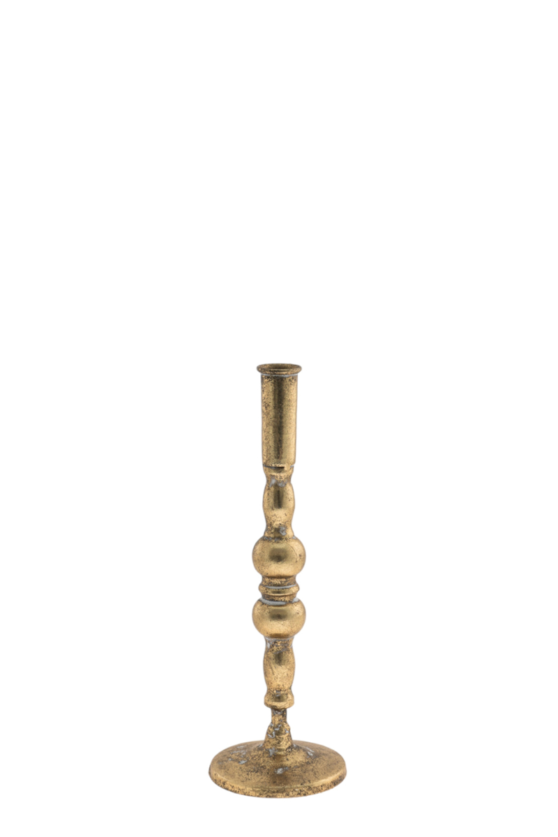 Zen Collection Διακοσμητικό Κηροπήγιο Μεταλλικό Χρυσό με Μπίλια Φ9×27.5cm 49556