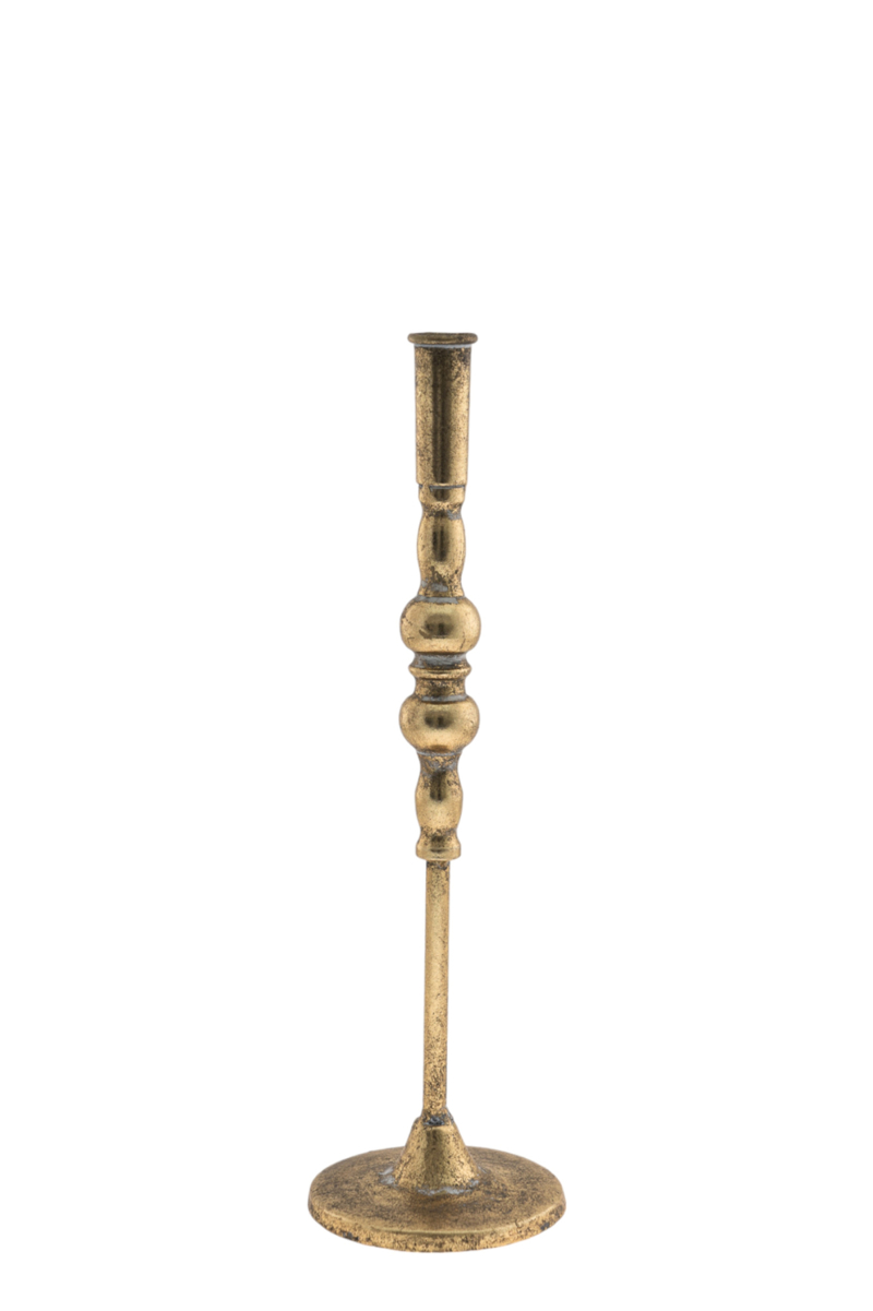 Zen Collection Διακοσμητικό Κηροπήγιο Μεταλλικό Χρυσό με Μπίλια Φ11.5x38cm 49557