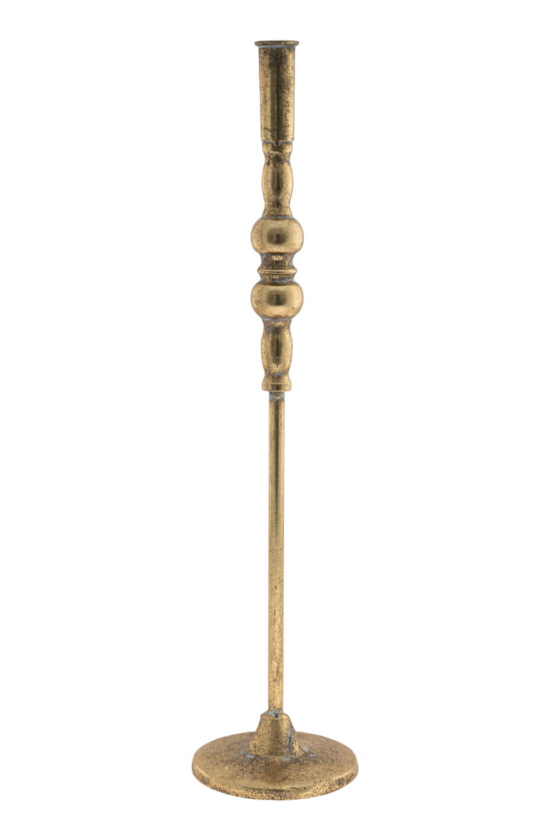Zen Collection Διακοσμητικό Κηροπήγιο Μεταλλικό Χρυσό με Μπίλια Φ11.5×48.5cm 49558