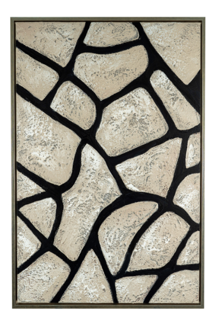 Zen Collection Pinakas Zogafikis me Korniza Sage Mavros/Asimi 60x3.8x90cm 49802