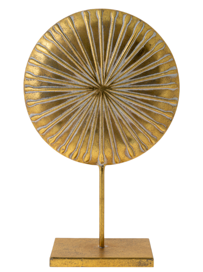 Zen Collection Diakosmitikos Kuklos Xrusos Metallikos me Basi 24.5x10x40cm 49916