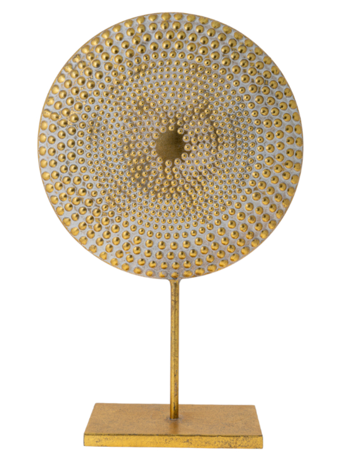 Zen Collection Diakosmitikos Kuklos Metallikos Lefkos/Xrusos me Basi 30.5x12x49.5cm 49917