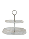 Zen Collection Diakosmitiko Metalliko Stand Diplo Asimi/Lefko 39.5x29.5x38cm 49926