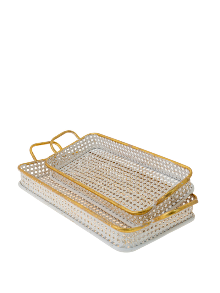 Zen Collection Set ton 2 Diskos Metallikos me Trupes Lefkos/Xrusos 52x24.5x9.2cm 49931