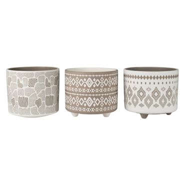 Zen Collection Κασπώ Κεραμικό με Ποδαράκια σε Τρία Σχέδια Φ14x12cm 50021 (1 τεμάχιο)