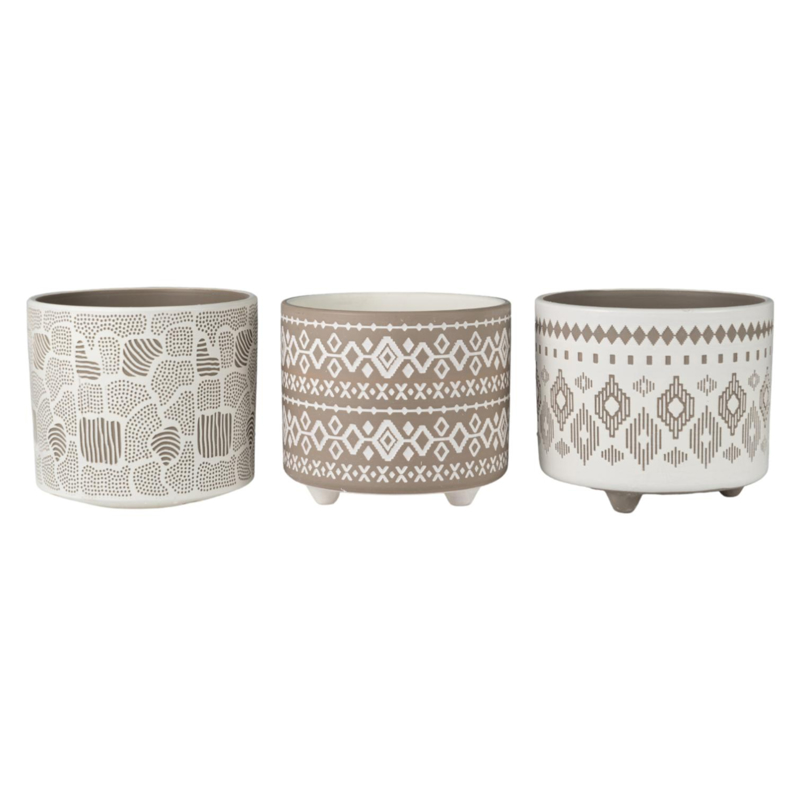 Γλάστρες - Ζαρντινιέρες agiovlasitishome - ΣΗΜΑΝΤΙΚΟ: Σε περίπτωση διαφοράς τιμής από το κατάστημα ισχύει παντα και μόνο η τιμή του καταστήματος Zen Collection Κασπώ Κεραμικό με Ποδαράκια σε Τρία Σχέδ