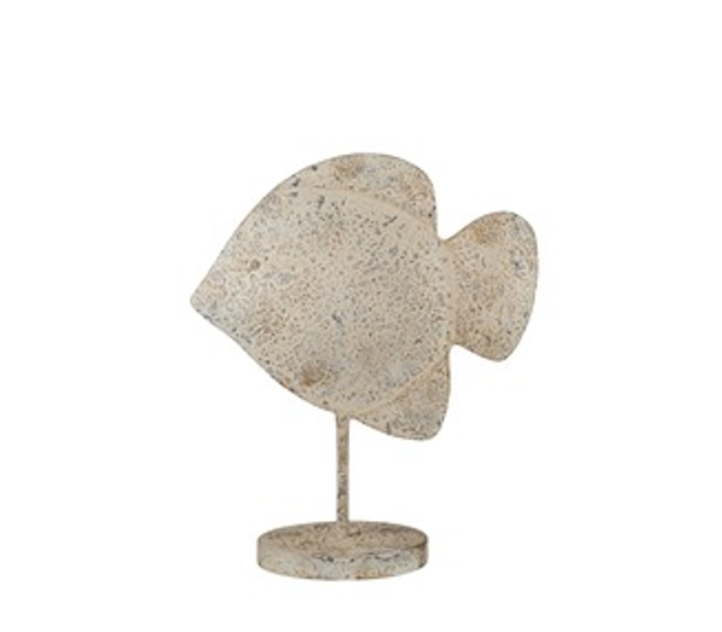 Zen Collection - ΣΗΜΑΝΤΙΚΟ: Σε περίπτωση διαφοράς τιμής από το κατάστημα ισχύει παντα και μόνο η τιμή του καταστήματος Zen Collection Μεταλλικό Ψάρι σε Βάση Αντικέ Μπεζ με Χρ