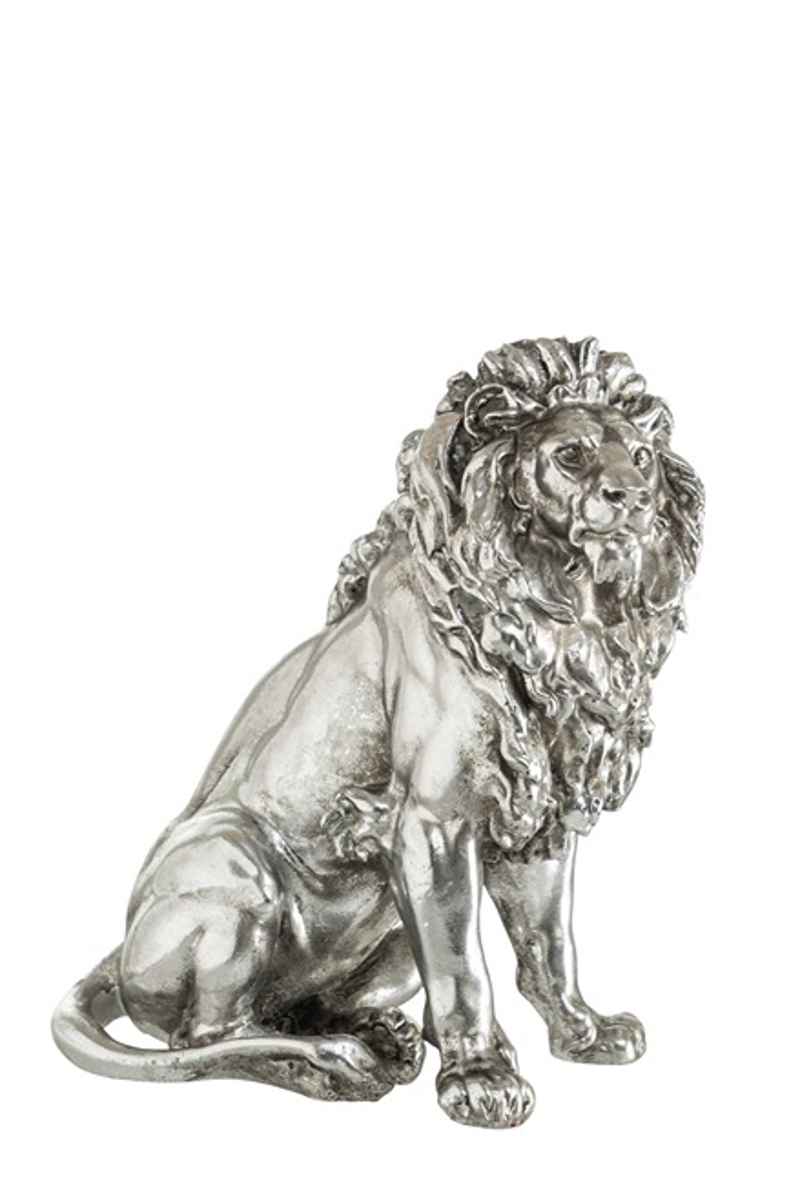 Zen Collection Λιοντάρι Resin Ασημί 14.5x8x16.5cm 53153